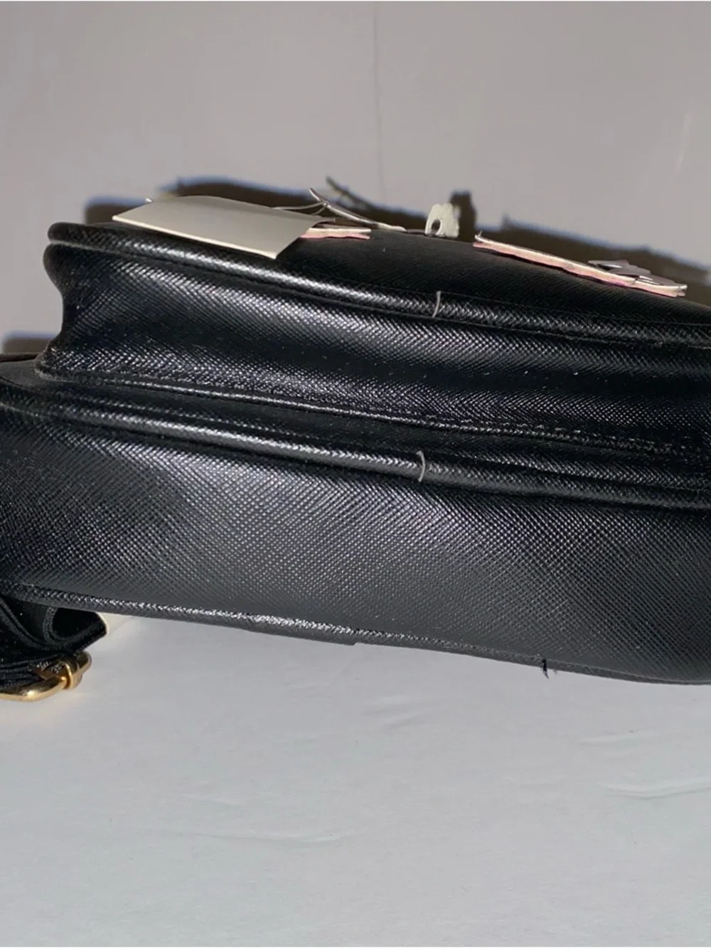 Black Mini Crossbody Bag with Holographic Butterfly Accents